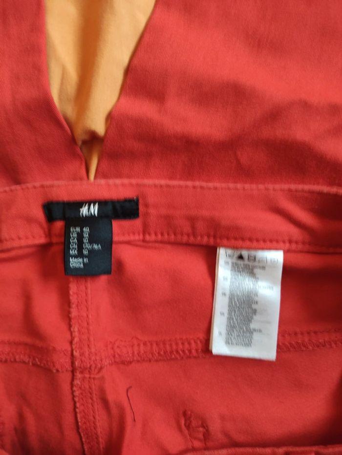 Pantalon H&M rouge Taille 40 - photo numéro 3