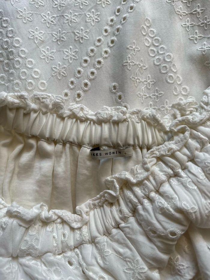 Belle robe blanche à épaules dénudées brodée, taille 36 - IKKS - photo numéro 7