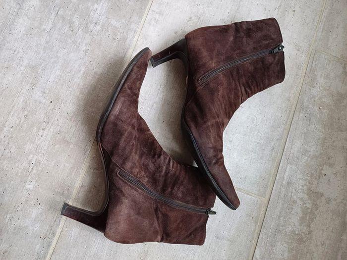 Bottines à talon en daim Minelli 39 - photo numéro 3