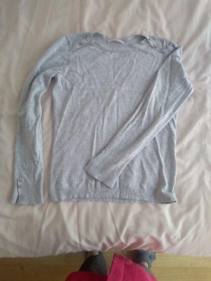 Pull maille gris chiné - photo numéro 1