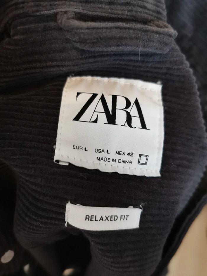 Veste côtelé gris foncé homme Zara taille L - photo numéro 2