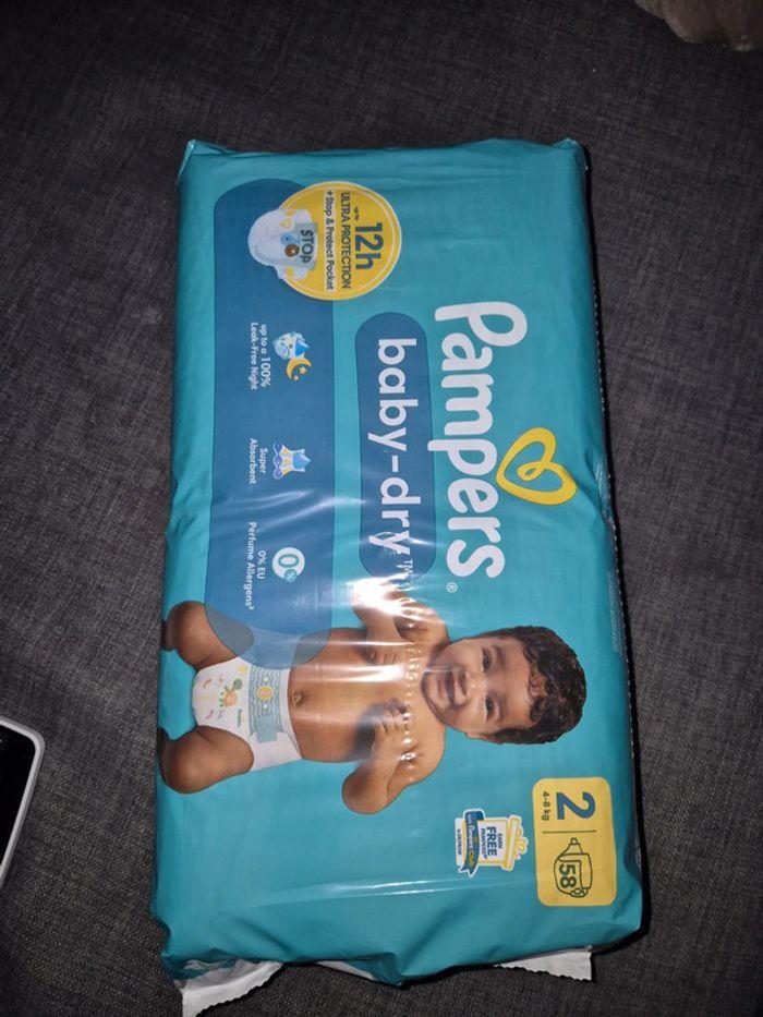 Vend paquet de couches pampers baby-dry taille 2 - photo numéro 3