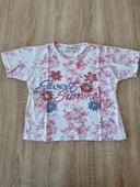 T-shirt blanc et rose Misskow taille 6 à 8 ans