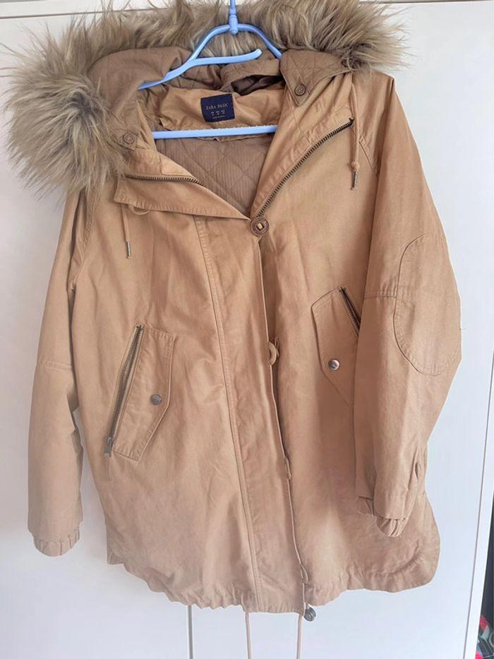 Zara Parka capuche fausse fourrure femme M parfait état - photo numéro 1