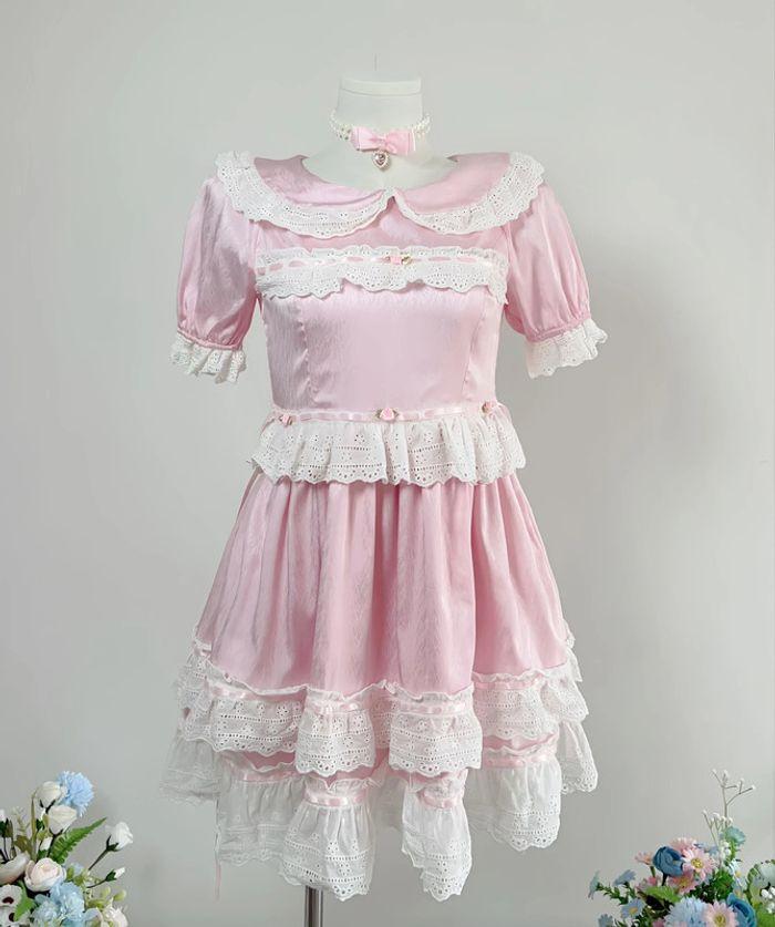 Dress Robe Pink Rose Princess Barbie Cute Kawaii Lolita Cosplay - photo numéro 1