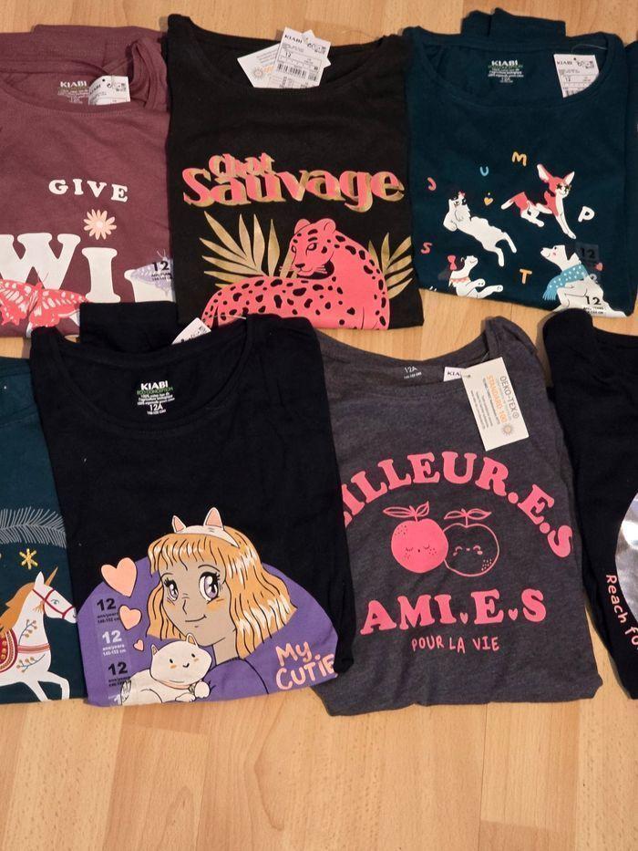 NEUFS!!!! (Tous non portés) 😍🤩👌👌 SUPERBE  lot dix Tee-shirts ML 12 ans fille🩷🩷😍👌👌 - photo numéro 2