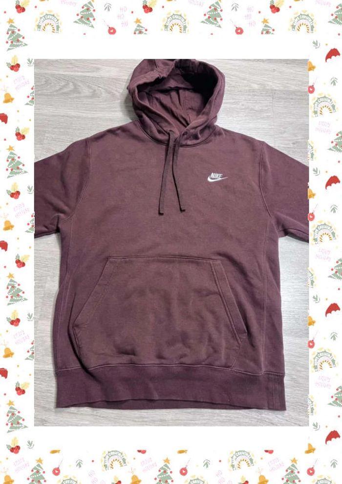 👕 Sweat à capuche Nike logo brodé Marron Taille S 👕 - photo numéro 6