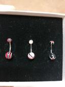 Lot de 3 piercing nombril