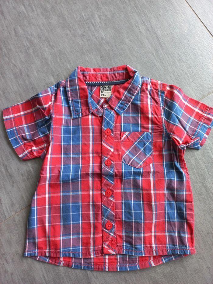 Chemise manche courte à carreau