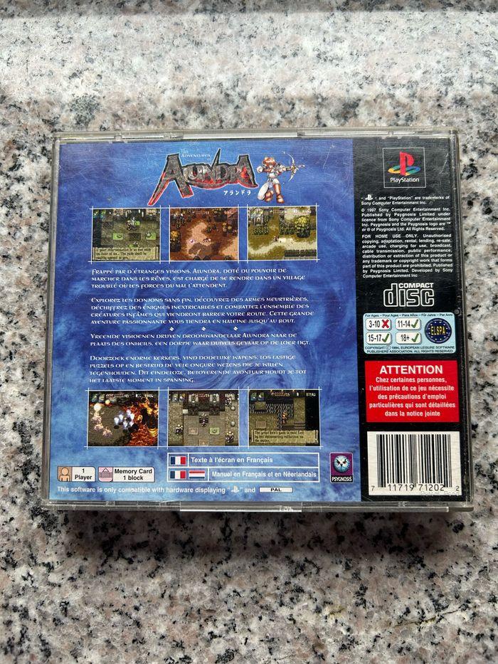 Jeu PlayStation 1 avec notice et boîte complet : Alundra, très bon état - photo numéro 2