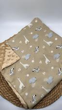 Couverture animaux beige fait main