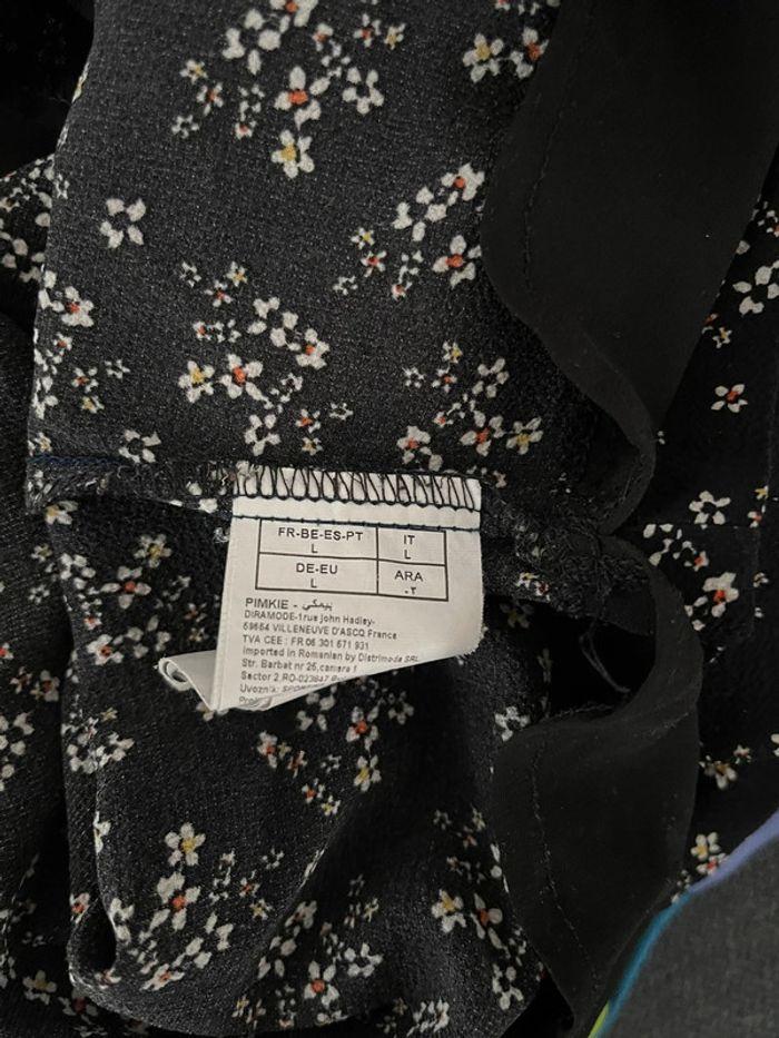 Blouse sans manches noir à fleurs - photo numéro 5