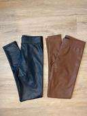 Lot de 2 leggings style similicuir noir et marron taille M Monday Premium