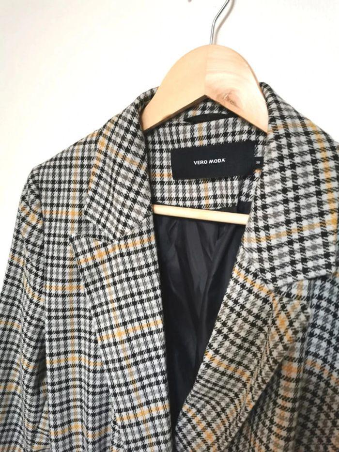 Veste Blazer à carreaux femme tartan tweed ceinturé Vero Moda M 38 - photo numéro 4