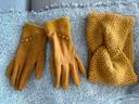 Gants et bandeau moutarde