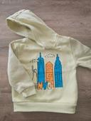 Sweat capuche jaune pastel