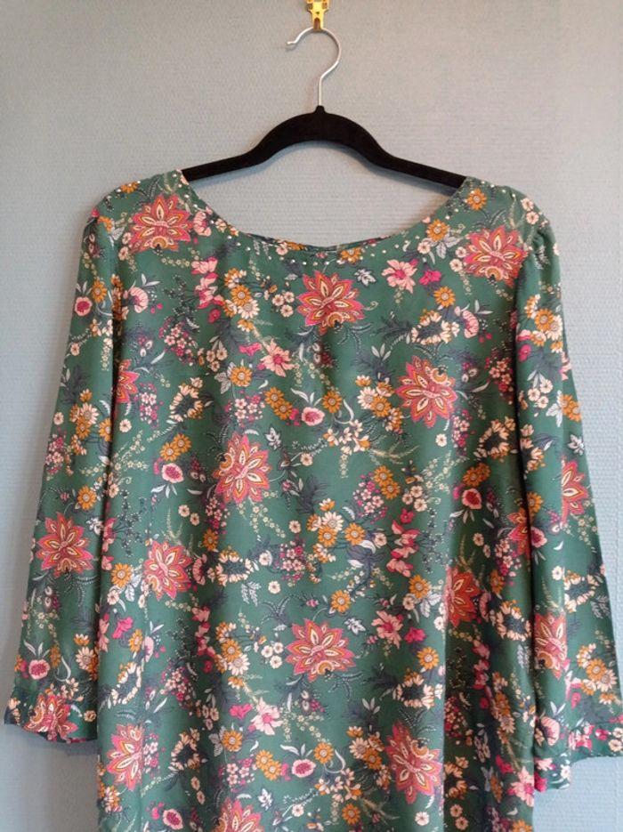 Blouse Breal taille 42 Fleurie verte - photo numéro 3