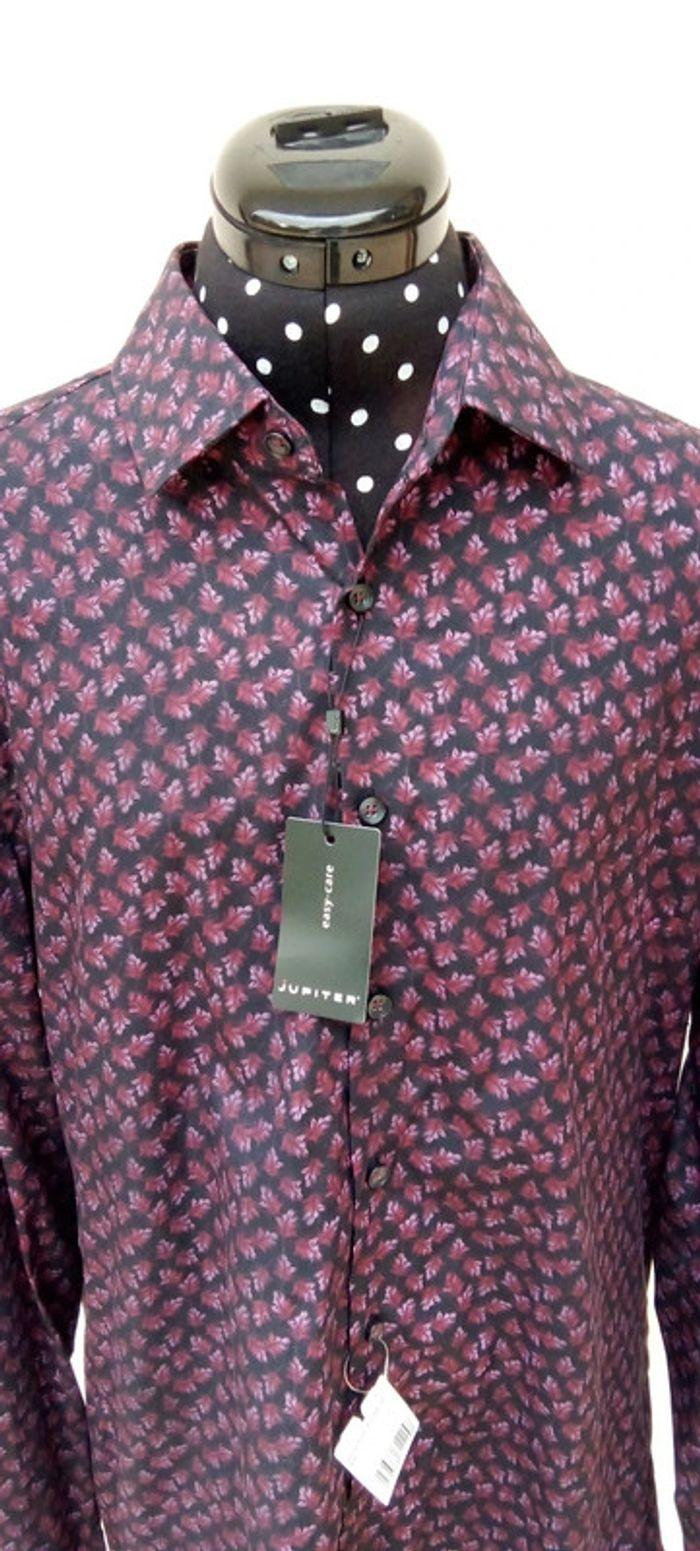 Chemise manches longues bordeaux à motifs Jupiter taille L - photo numéro 1