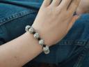 Bracelet grosses perles grises et petites perles noires