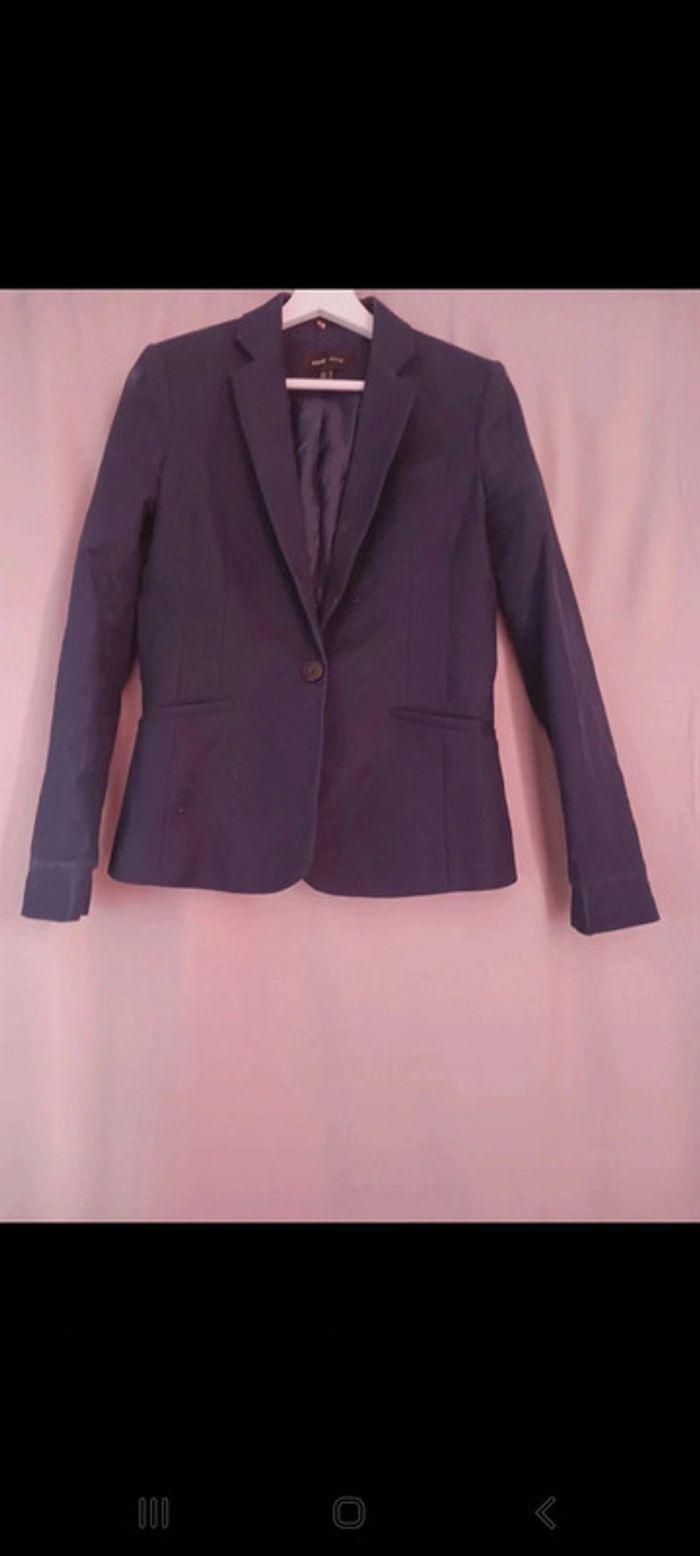 Veste blazer tailleur bleu marine mango taille m 38