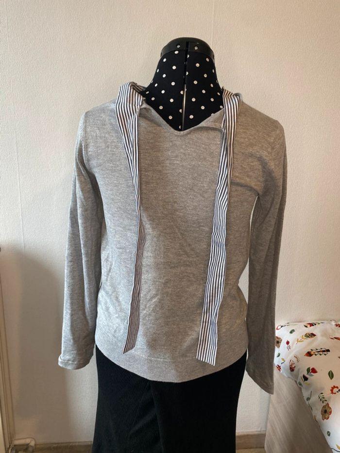 Pull fin avec noeud dans le dos gris Primark taille S / 36 - photo numéro 4