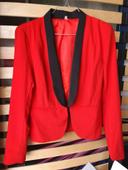 Veste tailleur rouge et noire