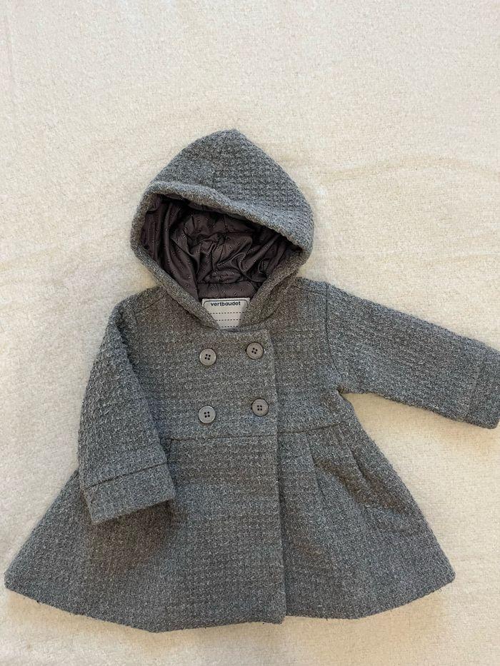 Manteau verbaudet gris à capuche - photo numéro 1