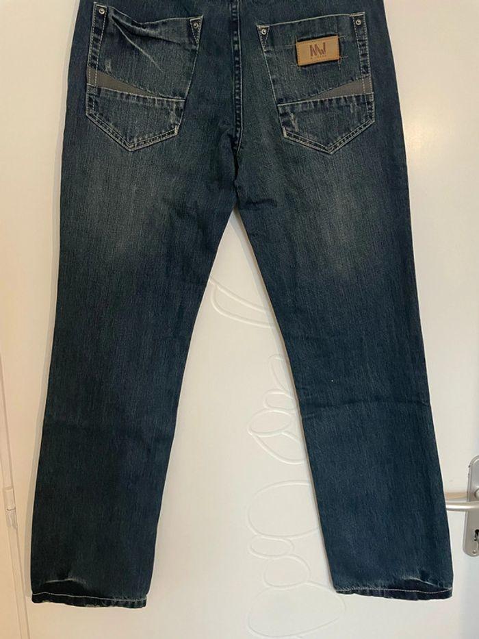 Jean bleu foncé taille haute coupe droit neuf meters bonwe taille XS - photo numéro 7