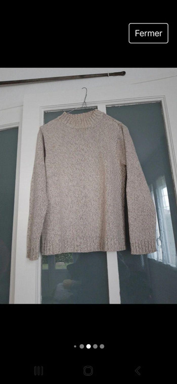 Pull chiné beige - photo numéro 4