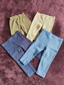 Lot 4 legging bleu kaki Lupilu Zeeman 9 mois