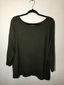 Pull col rond pour femme manches 3/4 Lauren Ralph Lauren vert kaki taille 1X 015