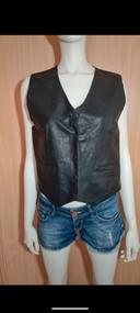 Gilet cuir noir