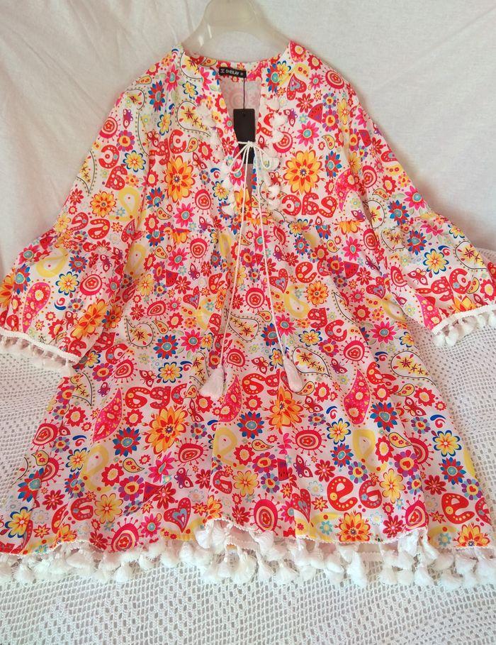 Robe bohème été multicolore t : L - photo numéro 6