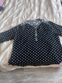 Tunique chemise taille 52/54 noir et blanc