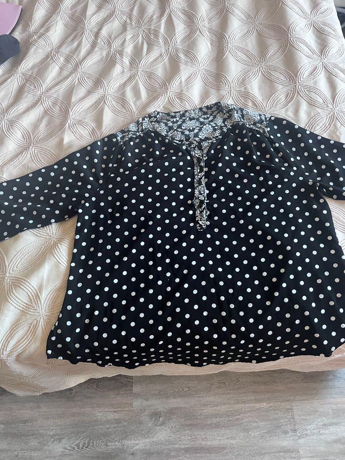 Tunique chemise taille 52/54 noir et blanc - photo numéro 1