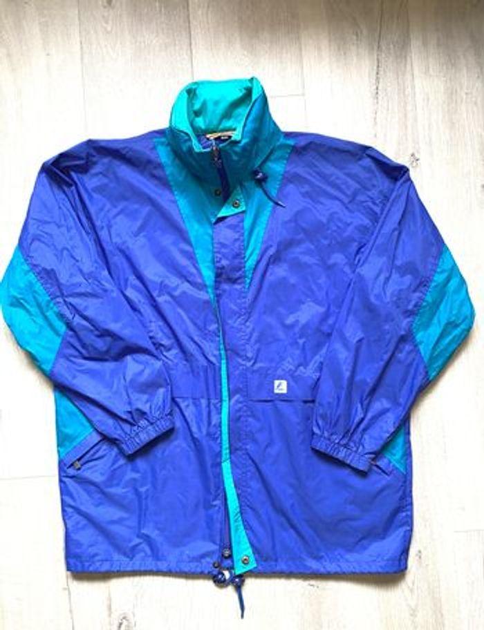 Imperméable vintage  K-Way bleu - Taille S - photo numéro 1