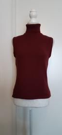 Pull sans manche bordeaux