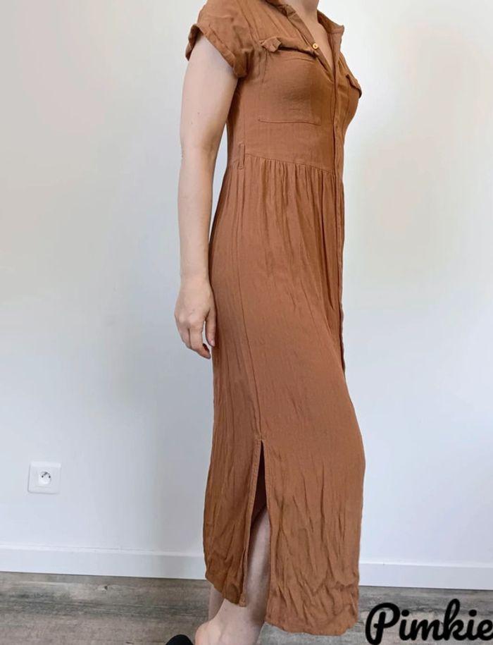 Robe chemise longue marron Pimkie taille 36/38 💖 - photo numéro 1