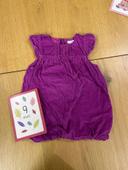 Robe violette velours fille 9 mois j1