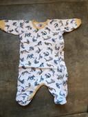 Pyjama petit bateau motif tigre fermeture à zip 1 mois