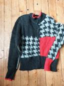 Pull patchwork et pied de poule