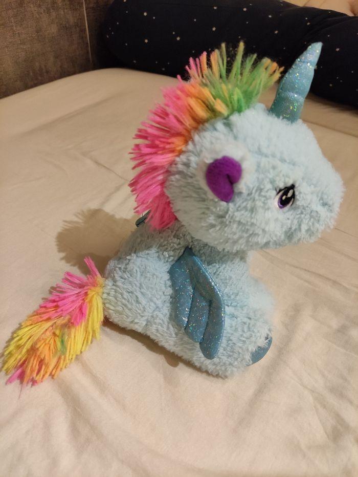 Peluche licorne bleu - photo numéro 2