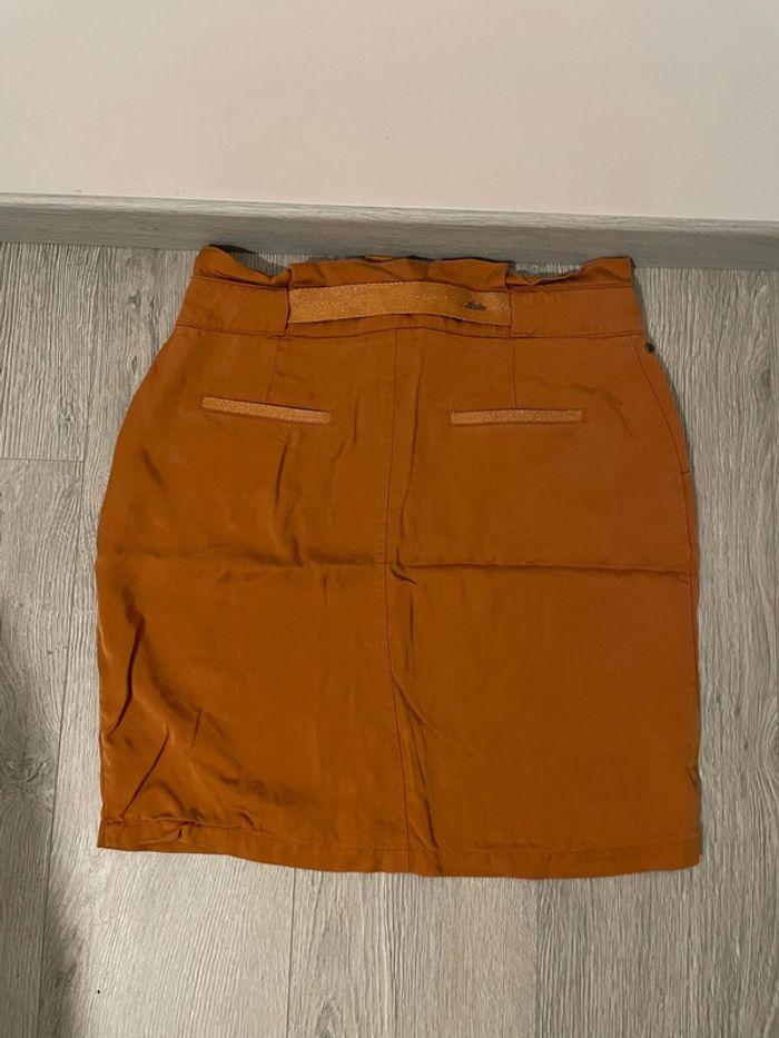 Jupe taille haute orange rouille avec ceinture bonobo taille 36 - photo numéro 7