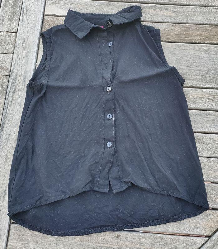 Chemise sans manche noir voile - photo numéro 1