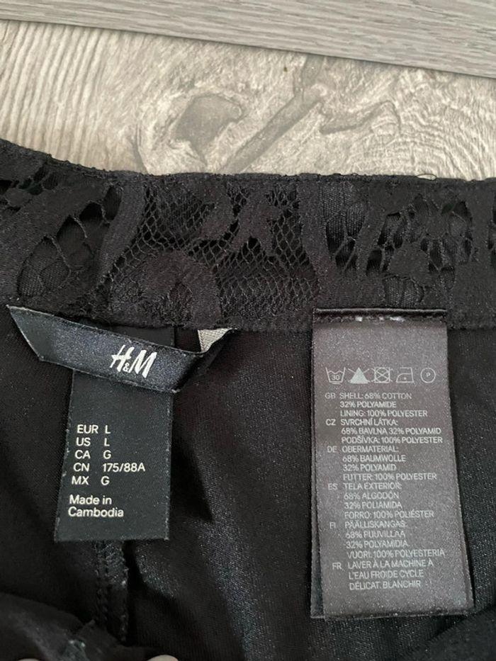 Short à dentelle noir taille haute doublé H&M taille L - photo numéro 4