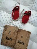 Chaussures espadrilles bébé fille rouge p'tit bisous