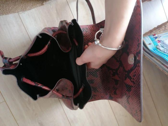 Sac à dos zara python bordeaux et noir - photo numéro 3