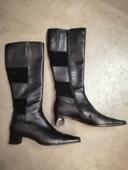 Bottes noires en cuir Taille 37 Donn Adriana