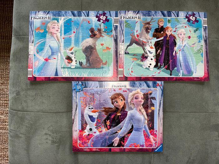 Lot de 3 grands puzzles reine des neiges - photo numéro 1