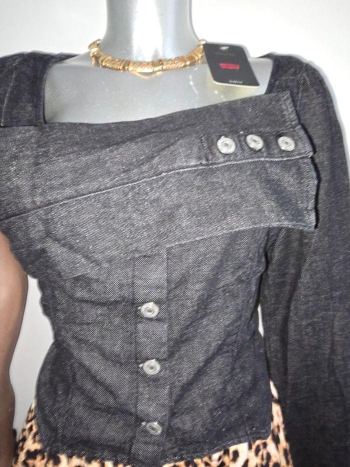 Levi's Blouse corset à manches longues en denim Weston taille m - photo numéro 6